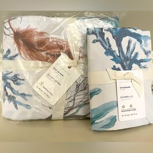 *New* Pottery Barn Del Mar Queen Duvet Cover and pair of Standard Shams